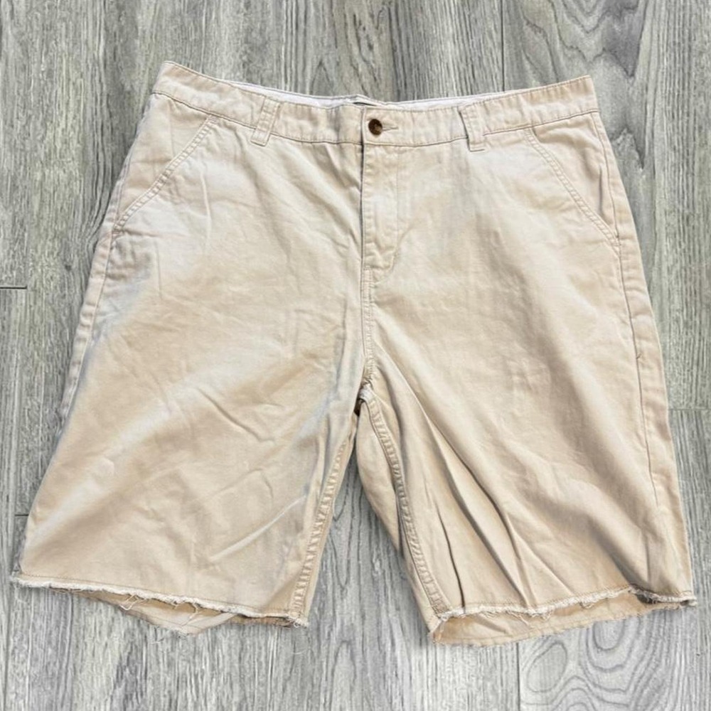Vintage Y2K Chor Clothing Co Khaki Chino Cut Off Shorts Mens 36 Skater Frayed